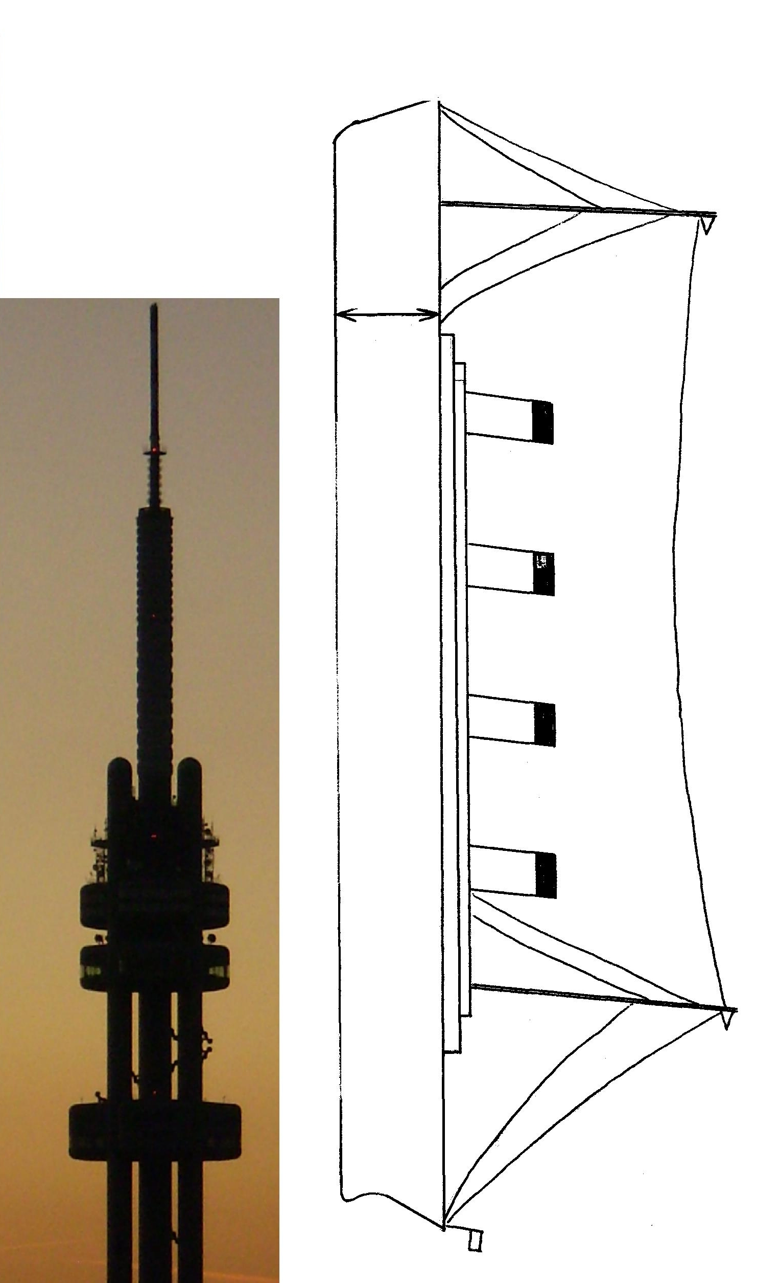 269 m dlouhý Titanic postavený na špici by převyšoval Žižkovskou věž (216 m)